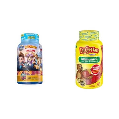 L'il Critters Paw Patrol & Immune C Gummy Vitamins for Kids, Vitamin C, D3, Zinc, 190 Gummies Each