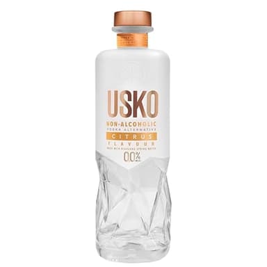 USKO Citrus Non Alcoholic Vodka, Award Winning 0.0% ABV Non Alcoholic Spirits With a Lemon Lime Twist and a Cool Cucumber Breeze - Halal, Low Sugar, Vegan and Gluten-Free, Part of the Spirits of Virtue Range (700ml)