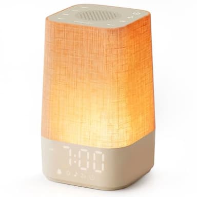 10-60 Mins Simulate Sunrise Alarm Clock: Gentle Wake Up Light Adjustable Brightness, 30-Level Volume, Bright & Loud Enough for Heavy Sleepers - White Noise Machine with 30 Soothing Sounds, Ease of Use