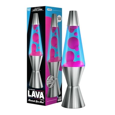The Original Lava® Lamp - 14.5" Techno Chrome - Classic Liquid Motion Lamp - Pink Lava and Blue Liquid - Item #2097 (Amazon Exclusive)