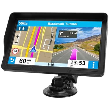 9" GPS Navigator for Car Truck RV, GPS Navigation System with 2026 Maps Free Lifetime Updates, Custom Truck Routing, Speed Camera Alerts, Day/Night Mode (Blue)