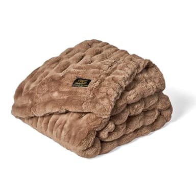 Minky Couture Hugs Blanket - Extra Plush Blanket for Premium Gifting - Stretchy Bubbled Cozy Throw - Silky Smooth - Durable & Machine-Washable - Travel-Friendly - Travel, Milk Chocolate