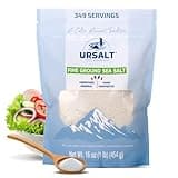 URSALT French Sea Salt Fine Ground (1lb – 454g) +82 Minerals Rich 100% Natural Unrefined Organic. Hand-Harvested Premium Gourmet Mineral Salt