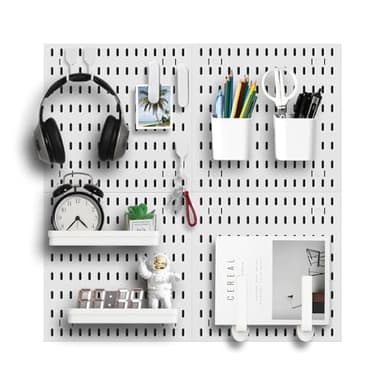 Zestify Revamp Your Space With A Versatile Pegboard Kit - Effortlessly Organize Home, Office, And Gaming Setup With Customizable Hanging Solutions (White)