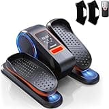 Yagud Under Desk Elliptical Machine, Electric Ellipse Leg Exerciser for Senior, 12 Adjustable Speeds Quiet and Portable Seated Pedal Exerciser for Training with Remote Control, Orange