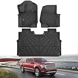 KARPAL Floor Mats Fit 2015-2025 Ford F-150 SuperCrew (Includes 22-25 Lightning), Custom Fit TPE All Weather F150 Accessories 1st Floor Mats & 2-in-1 Rear Floor Mat