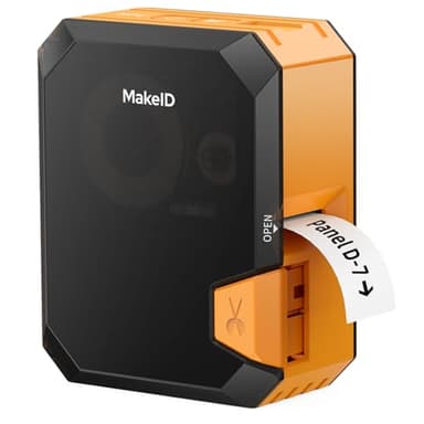 Makeid P31S Portable Industrial Label Printer, 1" Print Head with Bluetooth, Mobile/PC Software, with 0.75" x 19.68ft Label for Wire, Cable & Heat Shrink Tubes at Job Sites.