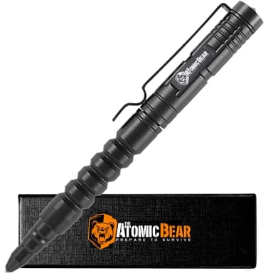 The Atomic Bear Tactical Pen - Pen With Window Breaker - Used in Police and Military Gear - Ballpoint Pens with Free 2nd ink refill
