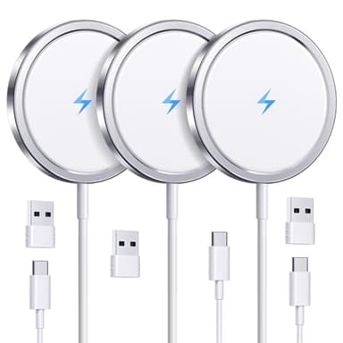 RYND 2026 Latest Magnetic Wireless Charger for iPhone: Mag Safe Charger Fast Charging Pad Compatible with iPhone 17 16 15 14 13 12 Pro Max Plus & Airpods 2 3 4Pro(3 Pack)