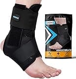 SNEINO Ankle Brace for Women & Men - Ankle Brace for Sprained Ankle, Ankle Support Brace for Achilles, Tendon, Sprain, Injury Recovery, Lace up Ankle Brace for Running, Basketball, Volleyball (Medium)