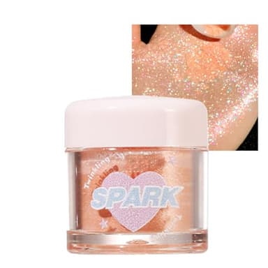 Okerker Gold Glitter Eyeshadow Loose Powder, Crystals Eye Face Glitter Korean Makeup Eye Shadow, Sparkle Shimmer Highlighter Makeup#28