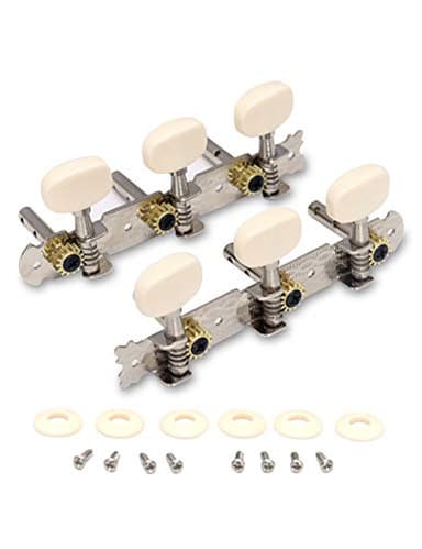 Metallor 3 on a Plank Guitar Tuning Pegs Chrome Plated Machine Heads Tuning Keys Tuners Single Hole for Folk Acoustic Guitar 3L 3R.