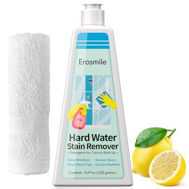 EROSMILE Hard Water Stain Remover, Shower Glass & Shower Door Cleaner, Removes Calcium Build Up for Toilet Bowl & All Household Cleaner -16.91oz