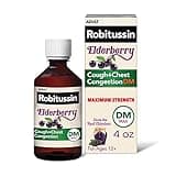 Robitussin Maximum Strength Elderberry Cough + Chest Congestion DM Cough Medicine for Adults, Cough and Chest Congestion Relief Liquid - 4 Fl Oz