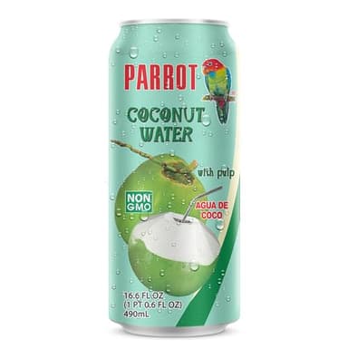 Parrot Brand Coconut Water with Pulp 16.6 fl. oz.(Pack of 12)