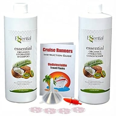 Cruise Runners 2x17.3oz Rum Runners for Cruise Liquor Smuggle Bottle Empty Shampoo Bottles Hidden Alcohol Container Flasks for Liquor Disguise Secret Plastic Flask Discreet