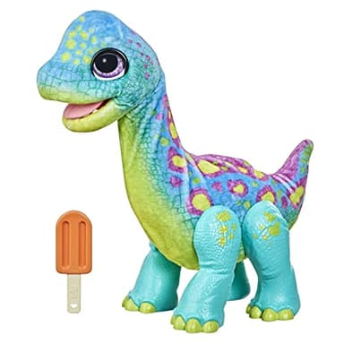 FurReal Snackin' Sam The Bronto, Interactive Pets, 40+ Sounds and Reactions, Electronic Pets, Plush Dinosaur Toys for 4 Year Old Girls and Boys