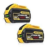 2 Packs 9000mAh 20V/60V MAX Replace for DeWalt DCB606 DCB609 DCB612 Battery Compatible with DeWalt 20V/60V 9.0Ah Batteries, Chargers and Power Tools