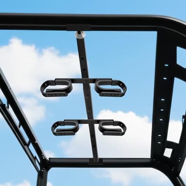 Drieaco UTV Quick-Draw Overhead Gun Rack Holder Fit for Polaris Ranger 1000/1000 Crew/XP 1000/XP 1000 Crew/XP 900/Full-Size 570/Can Am Defender XT SXS w/Pro Fit Cage Span 48"-54", Not Fit Round Tube