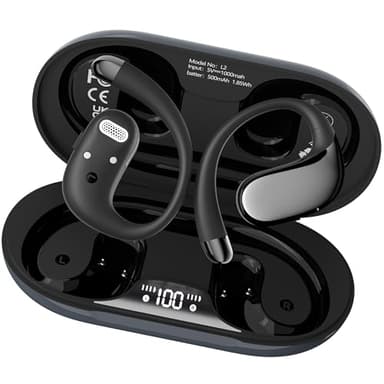 WIVTAK Open Ear Headphones Bluetooth 5.4, 62H Playtime, Air Conduction Wireless Earbuds with Ergonomic Earhooks, ENC Mic,IPX5,Physical Buttons, Comfort-Fit for Running, Cycling, Workouts
