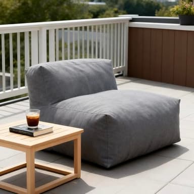 OPEAK Patio Armless Chair, Outdoor Middle Bean Bag Chair, Daybed Sofa Comfy Couch, Modular Patio Sectional Sofa, Water-Resistant Olefin Fabric, High-Density Foam Filled, Comfy Lounge Seat, Dark Gray