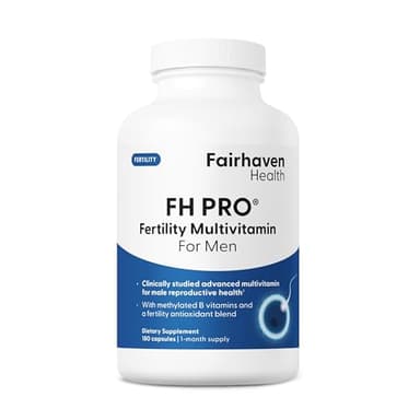 Fairhaven Health FH Pro for Men | Clinically Studied Premium Prenatal Fertility Supplements for Men | Male Fertility Supplements | Count and Motility Support Pre-Conception for Him | 180 Capsules
