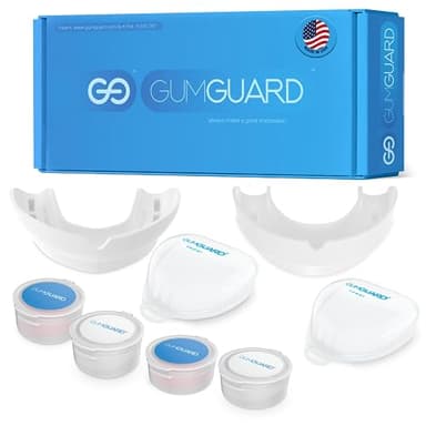 GumGuard Upper & Lower Denture Mouth Guard Set for Teeth Grinding – Custom Molded Night Guards for Sleeping with Stable Support for Bruxism & Jaw Clenching Relief – White