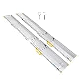 Ruedamann 10FT Portable Wheelchair Ramp, 600 Lbs Capacity Per Pair Adjustable Aluminum Ramps for Wheelchair, 3-Section Threshold Ramps for Doorways, Stairs, Steps, Supports Up to 30" Height