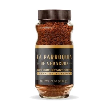 La Parroquia de Veracruz – Premium Instant Coffee, 7 Oz | 100% Pure Mexican Coffee | Bold Flavor, Smooth Bitterness & Full Body with Rich Cognac Color