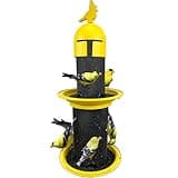 Meleave Metal Mesh Tube Bird Feeder, Finch Feeder for Nyjer/Thistle Seed, Large 2-Tier Bird Feeders for Outdoor Hanging, 3 lbs Seed Capacity