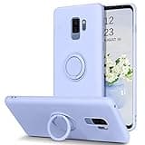 KANGYA for Samsung Galaxy S9 Plus Case, Slim Silicone | Kickstand with 360° Ring Holder | Support Car Mount Samsung Galaxy S9+ Plus 6.2" Phone Case Cover for Girls Women, Purple