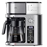 Braun MultiServe Plus 10- Cup Pod Free Drip Coffee Maker, 7 Brew Sizes/Hot & Cold Brew & Hot Water for Tea, KF9370SI