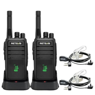Retevis RT21H Walkie Talkies with Earpiece and Mic Set, 2 Way Radios Long Range, Hidden Display, Portable FRS Two-Way Radios for Oudtoor Hunting(2 Pack)