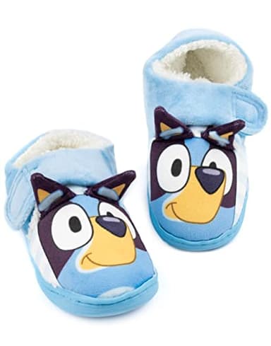 Bluey Toddler Slippers for Kids | Plush House Slippers with 3D Ears & Strap | Cute Cartoon Shoes for Boys & Girls