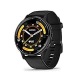 Garmin Venu 3 Slate Stainless Steel Bezel 1.4-Inch AMOLED Touchscreen Display Smart Watch with 45mm Black Case and Silicone Band
