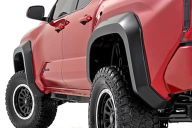 Rough Country Sport Style Fender Flares for Toyota Tacoma (2024-2025) - 1.75" Extra Tire Coverage, UV-Resistant ABS, Flat Black (Set of 4)