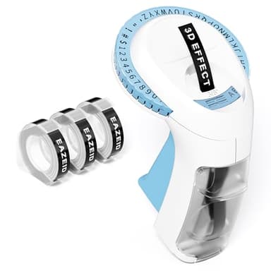 Embossing Label Maker Machine with Tapes, Embossed Label Maker Vintage, Retro Embosser Manual with 3Roll 3D Embossing Labels-Waterproof, Old School Labeler for Home Office Classroom Gifts Scrapbook