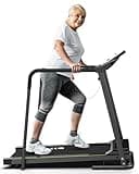 Redliro Walking Treadmill for Senior with Long Handrail, 300 lbs Capacity, Recovery Fitness Exercise Machine Foldable Treadmills for Home with Holder LCD Display, Holder for Phone & Cup