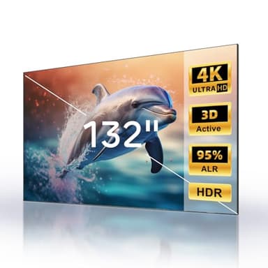 NothingProjector ALR Screen for Ultra Short Throw Projector, 132 inch Seamless Lenticular, 95% Ambient Ceiling Light Rejecting, 4K/8K UHD, Active 3D, Anti Daylight, Fixed Frame Wall Mount NothPJ