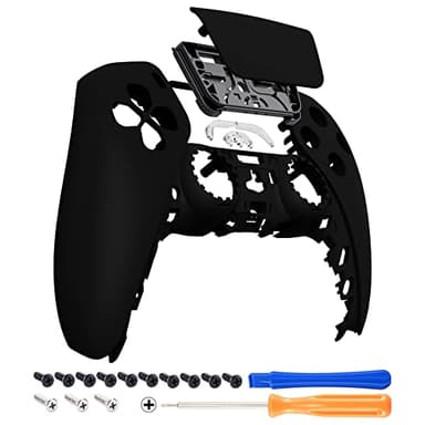 eXtremeRate Black Soft Touch Touchpad Front Top Shell Compatible with ps5 Controller BDM-010 020 030 040 050, DIY Replacement Shell Custom Touch Pad Cover Compatible with ps5 Controller
