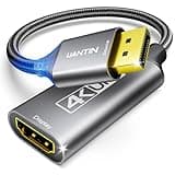 UANTIN Display Port to HDMI 4K Adapter | Braided DP DisplayPort Male to HDMI Female Uni-Directional Converter for PC Dell HP AMD NVIDIA Laptop HDTV Monitor and Other Passive