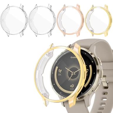 Kimiyaki 4 Pack for Garmin Venu 3s 41mm Screen Protector Case, Soft TPU Bumper Full Coverage Protective Accessories