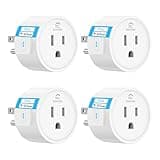 EIGHTREE Smart Plug, Smart Plugs That Work with Alexa and Google Home, Compatible with SmartThings, Smart Outlet with WiFi Remote Control and Timer Function, 2.4GHz Wi-Fi Only, 4 Packs