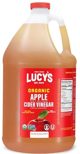 Lucy's Family Owned - GALLON SIZE, Organic, With the Mother, Apple Cider Vinegar, Unfiltered, Unpasteurized, NonGMO, and Raw