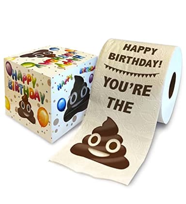 Happy Birthday Toilet Paper Gift - Happy Bday Party Funny Birthday Gift Joke Toilet Paper Prank, Novelty Unique Birthday Presents for Men, Women, Family, Friends - 500 Sheets