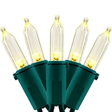 YULETIME 200 Count Warm White LED Christmas Lights, 66 Feet Green Wire UL Certified Commercial Grade Holiday String Light Set (Warm White)