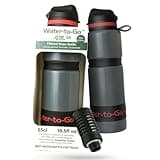 Filtered Water Bottle (25oz/75cl), Triple Nanofiltration Water Bottle with Filter for Travel, Hiking, Camping, Purifies Water Anywhere, BPA-Free Bioplastic