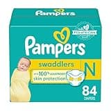 Pampers Baby Diapers - Swaddlers - Size 0, 84 Count, Ultra Absorbent Disposable Newborn Diaper