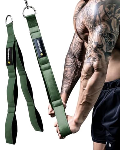MANUEKLEAR Tricep Rope Cable Attachment Handles, Greater Range of Motion, Tricep Pull Down Rope for Push Downs, Crunches, Facepulls for Professional Gym (Green)