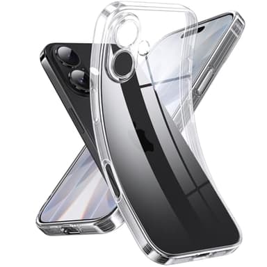 Supdeal Crystal Clear Case for iPhone 17, [Not Yellowing] [Camera Protection] [Military Grade Drop Tested] Transparent Shockproof Protective Phone Case Soft Silicone Slim Cover, 6.3", Transparente